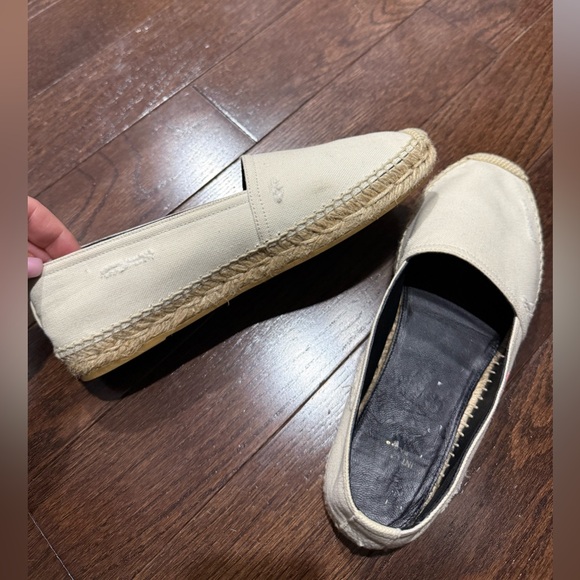 SAINT LAURENT EMBROIDERED ESPADRILLES IN CANVAS, NATURAL BEIGE, SIZE 37 - Picture 2 of 10